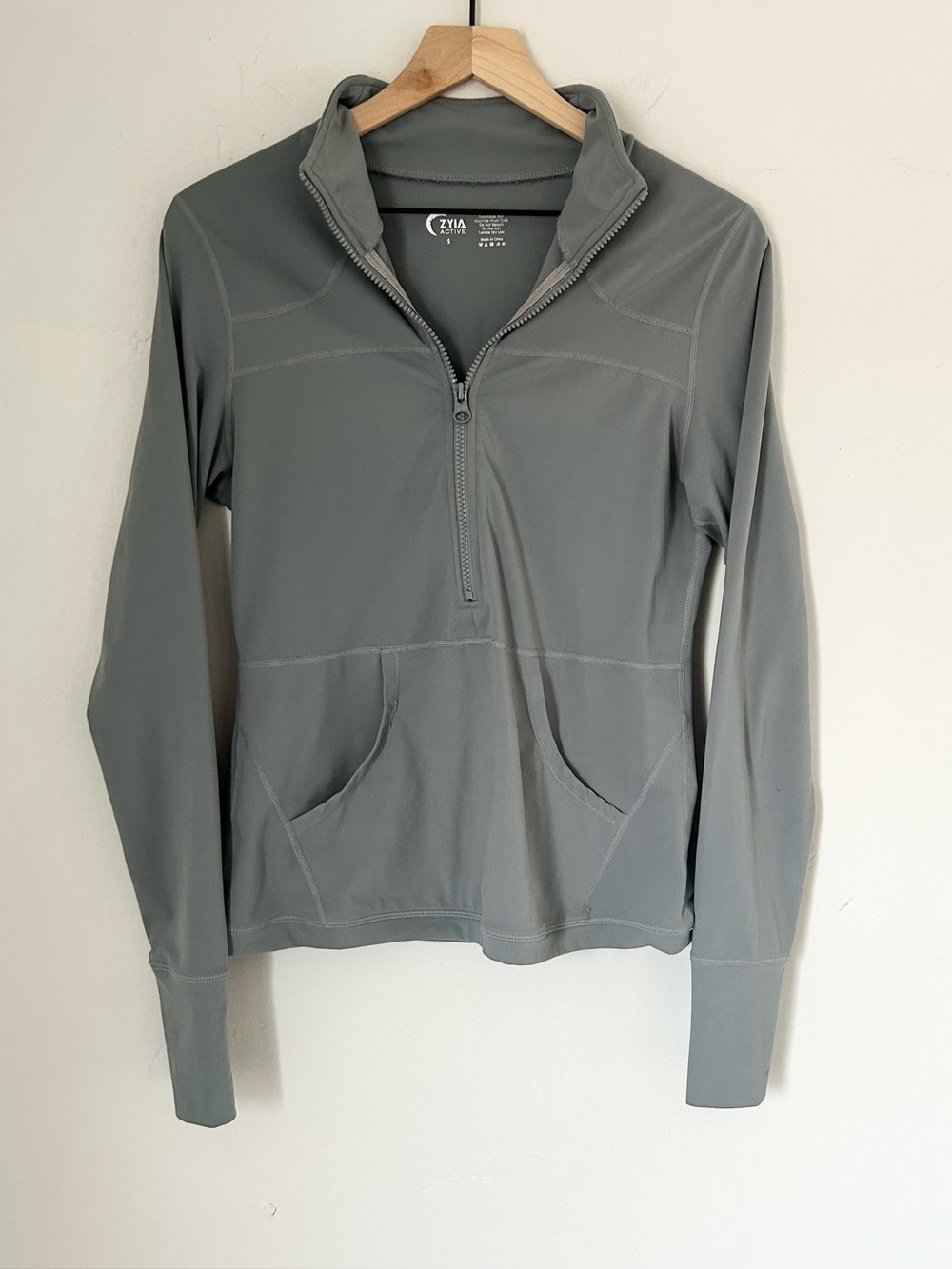 ZYIA Active Women’s Gray Pocket 1/2 Zip Pullover